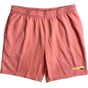 Lacoste Mens XXL Sweat Shorts Salmon Pink 8" Inseam Size 7 2XL NWT